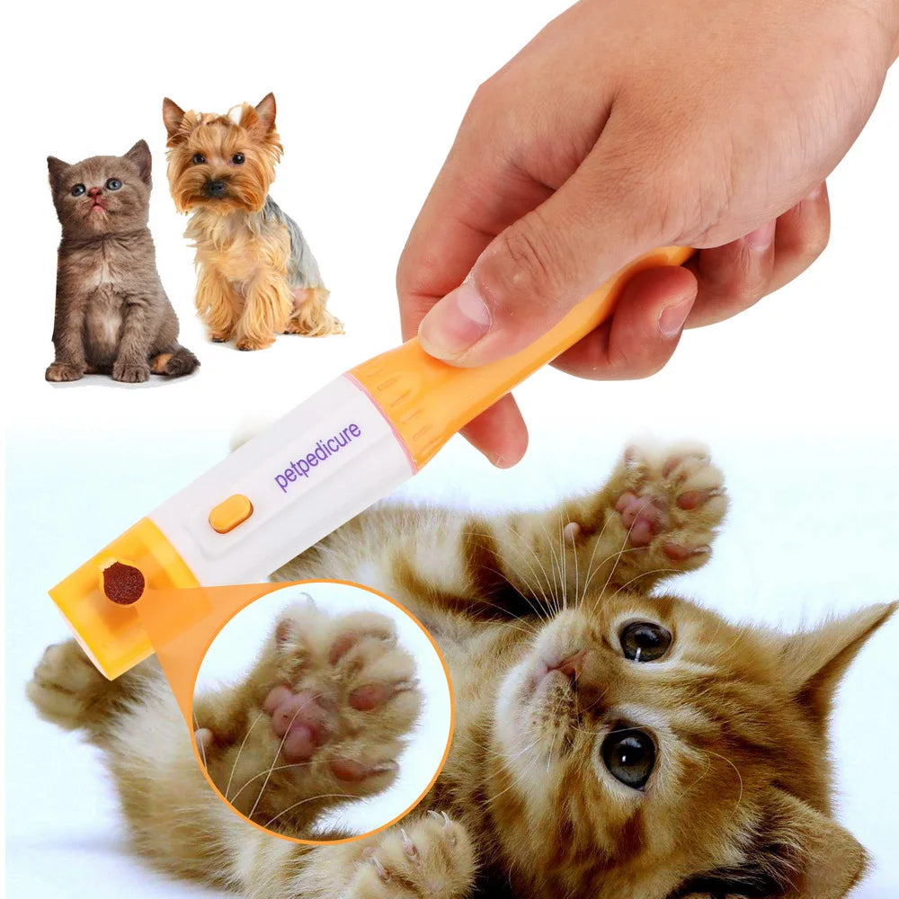 Electric Pet Nail Grinder & Clipper Tool for Dogs & Cats, Orange