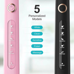 Fairywill Electric Sonic Toothbrush FW-D7 USB Charge Rechargeable Adult Waterproof Electronic Tooth Brushes Replacement Heads 8