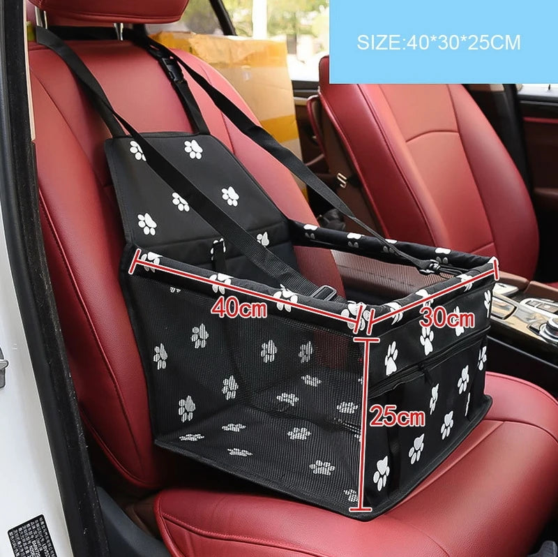 Waterproof Folding Dog Car Seat Basket with Mesh for Small Dogs and Cats