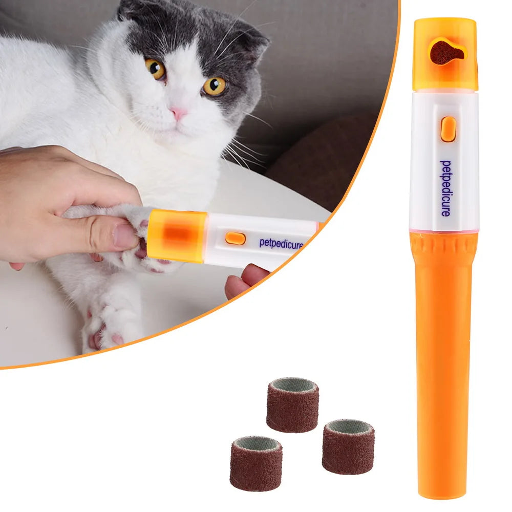 Electric Pet Nail Grinder & Clipper Tool for Dogs & Cats, Orange