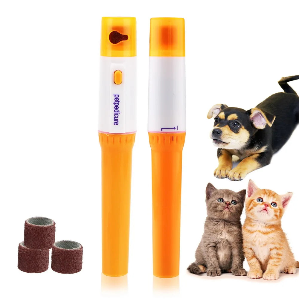 Electric Pet Nail Grinder & Clipper Tool for Dogs & Cats, Orange