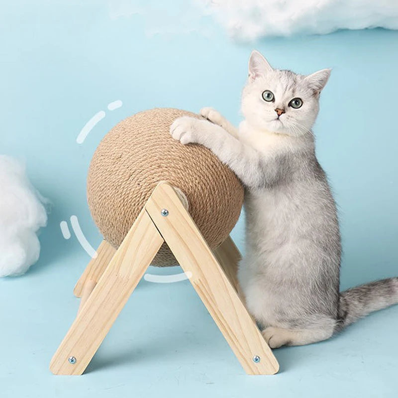 Sisal Rope Scratching Ball Toy for Cats, V or L Type