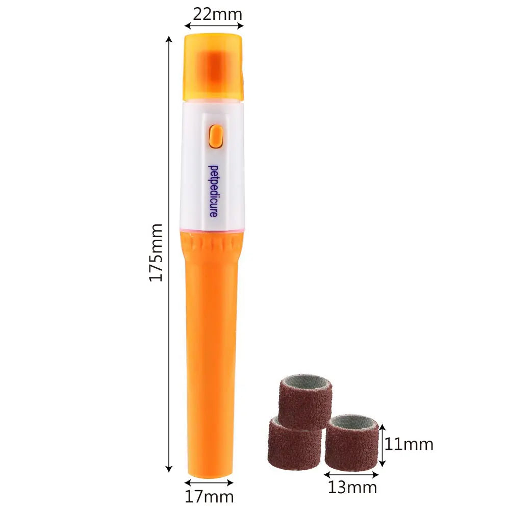 Electric Pet Nail Grinder & Clipper Tool for Dogs & Cats, Orange