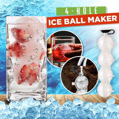 Icy Sphere Maker | 4-Hole Design, Silicone & PP Plastic