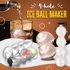 Icy Sphere Maker | 4-Hole Design, Silicone & PP Plastic
