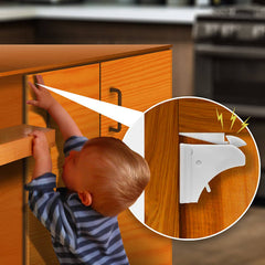 SOHOBLOO'S Magnetic Cabinet Locks (4 Locks + 1 Key) Free 1 - 3 DAY USA Shipping TODAY!
