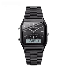 Luxury Quartz LED Digital Dual Display Watch