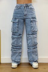 Rina Wide Leg Jeans | High-Waisted, Baggy Fit, Cotton Blend