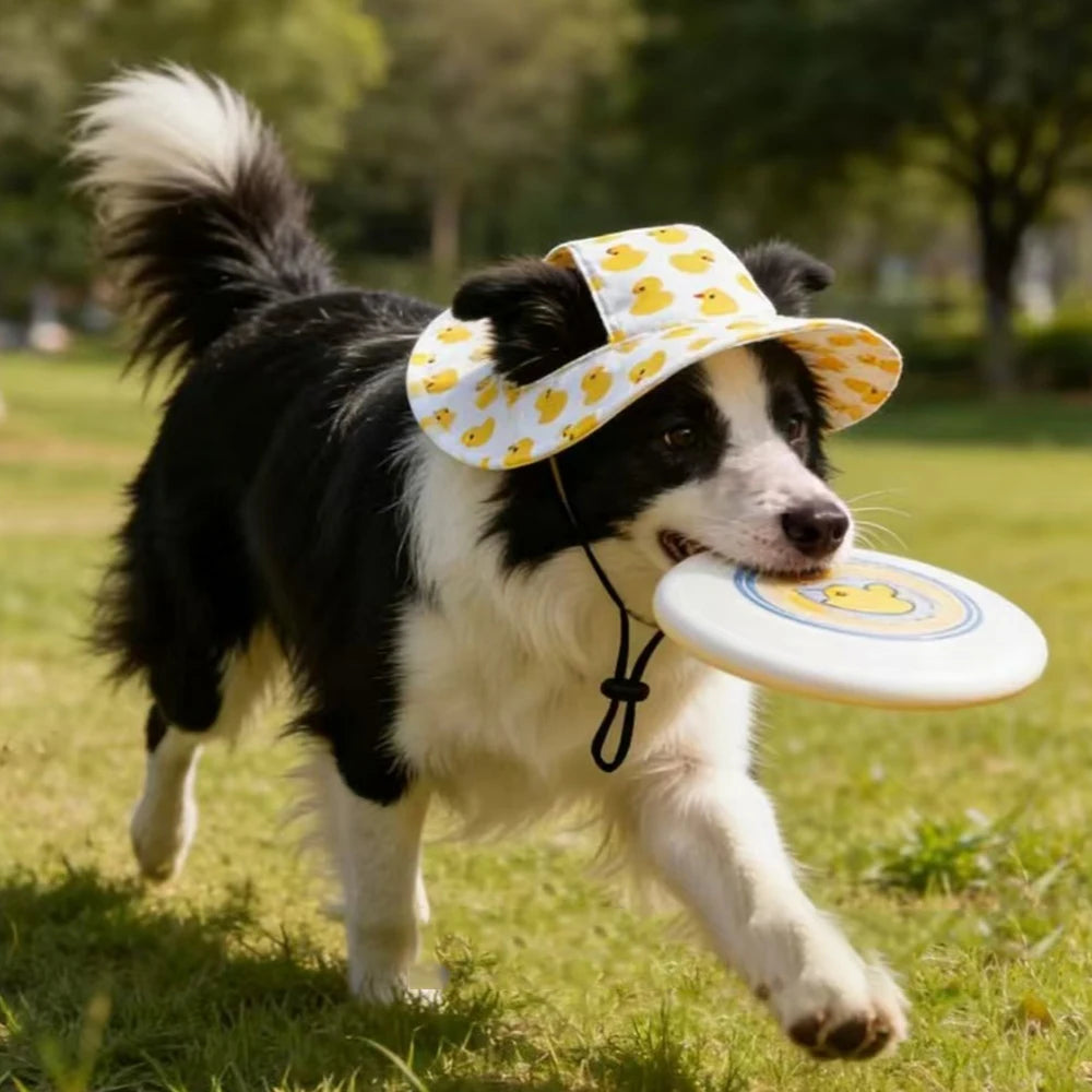 Adjustable Cat Dog Bucket Hat Summer Sun Protection Cap for Small Medium Dogs Shiba Inu Corgi Puppy Kitten Outdoor Pet Headwear