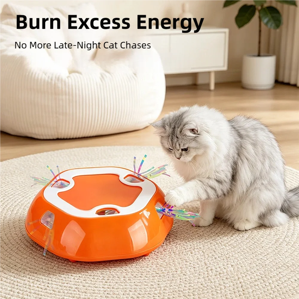 Electric Pet Retractable Plate Cat Exercise Energy Whack-a-Mole Multi-Hole Retractable Cat Teasing Boredom Relief Toy