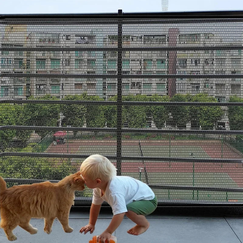 Folding Mesh Pet Barrier with 4 Hooks, 3 Widths