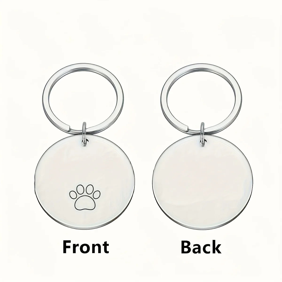 1pc Romantic dog footprint Customized Name and text Cat Dog ID Tag Engraved Name with Cute Symbols Personalized Pet ID Pet Tag