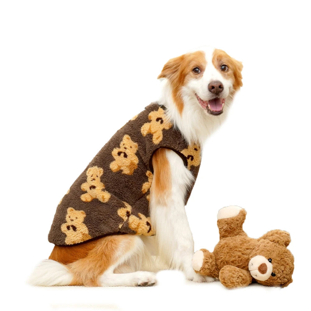 M-7XL Pet Warm Flannel Clothes Winter Dog Cat Coat Pet Clothes 5-35kg Bichon French Bulldog Clothes Pajamas