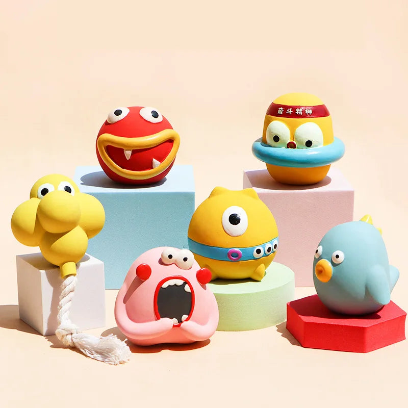 Pet Squeaky Toys Pet Ball Toys Dog Chewing Rubber Ball Cleaning Tooth Dog Chew Toy For Dogs Bite Resistant Sounder Pet Supplies