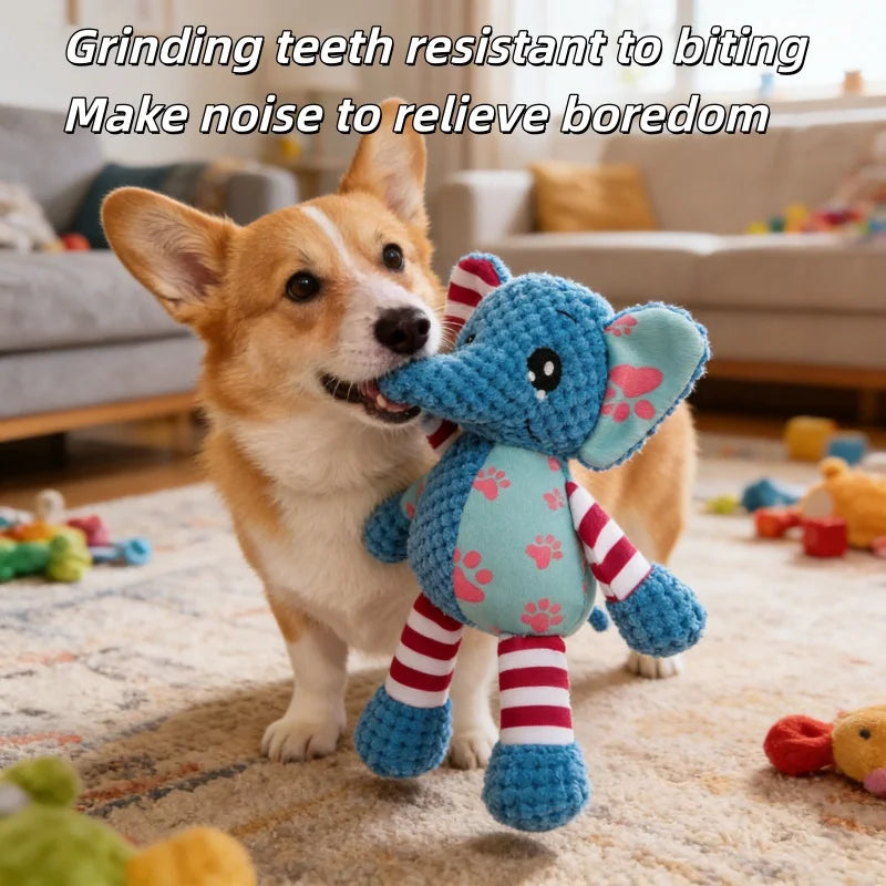 Interactive Splicing Style Pet Plush Toy Squeaky Bite Resistant Dog Chew Toy Teeth Cleaning Cat Animal Toy Pet Supplies