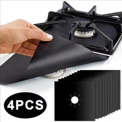 4/8Pcs Gas Stove Protector Cooker Lid Liner Cleaning Pad For Kitchen Cookware Accessories Pieces Reusable Boiler Hood Protectiv