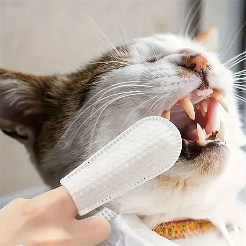 Disposable Finger Covers for Dogs & Cats Pet Cleaning Finger Covers Tartar Removal Ear Cleaning, Fresh Breath Essential