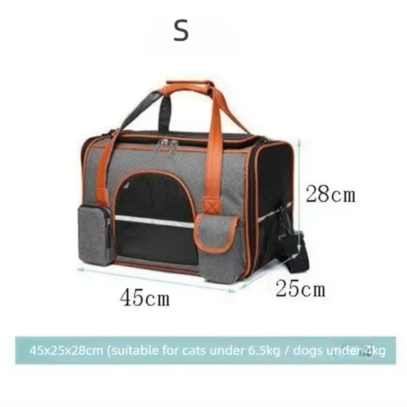 Dog Pet Carrier Bag Anti-Collapse Design Multiple Storage Pockets Cat Travel Handbag for Medium Cats, Puppy, Rabbits and Other S