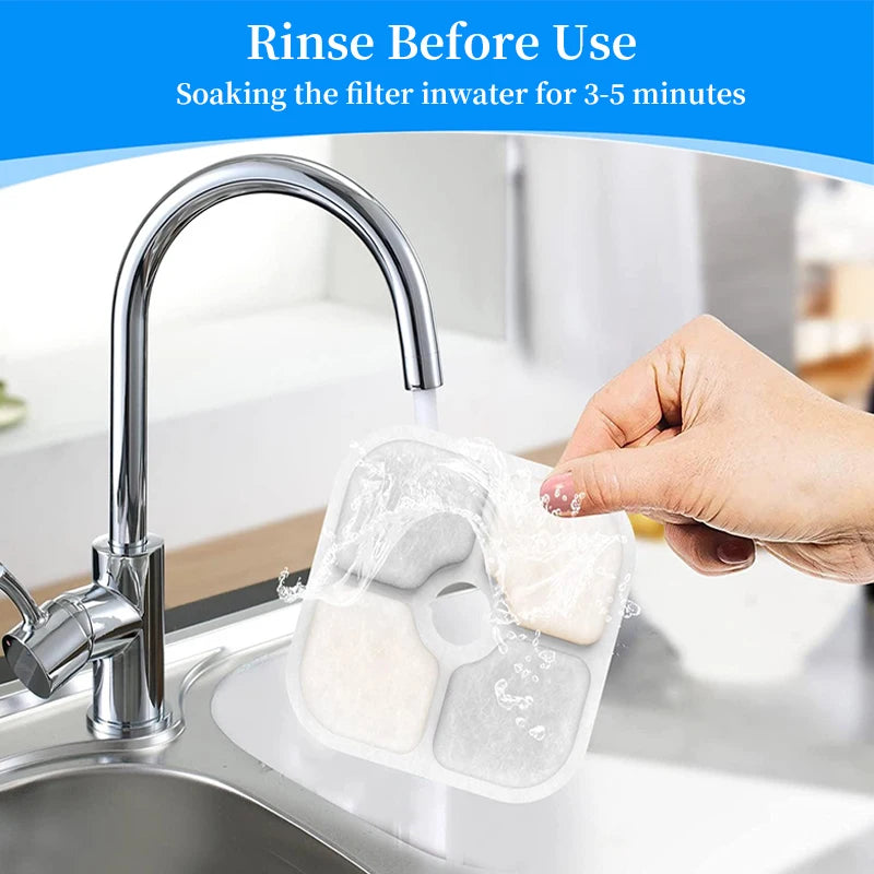 6/12/18/24PCS Activated Carbon Replacement Filters For Pet Automatic Drinking Fountain Battery Operated Cat Water Fountain