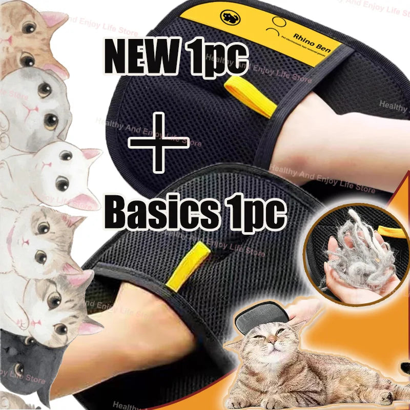 Pet Hair Removal Tool Reusable Static Removal Gloves, Double-Sided Grooming Gloves for Pets, Removes Pet Fur Hair for Carpets