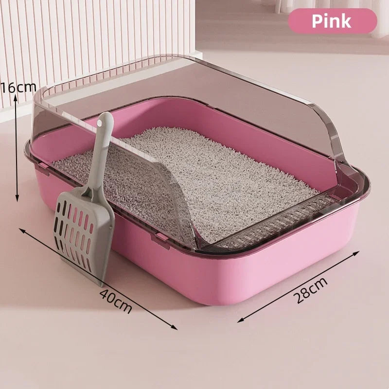 Open Top Cat Litter Box Bedpan Splashproof with High Side Kitten Litter Pan Kitten Toilet for Small Pets Rabbit Indoor Cats Pet