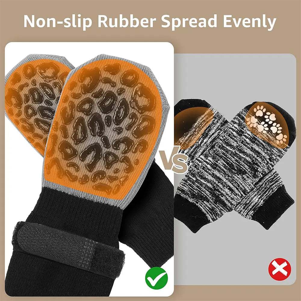 Anti-Slip Dog Socks with Double-Sided Grip, 4 Pack