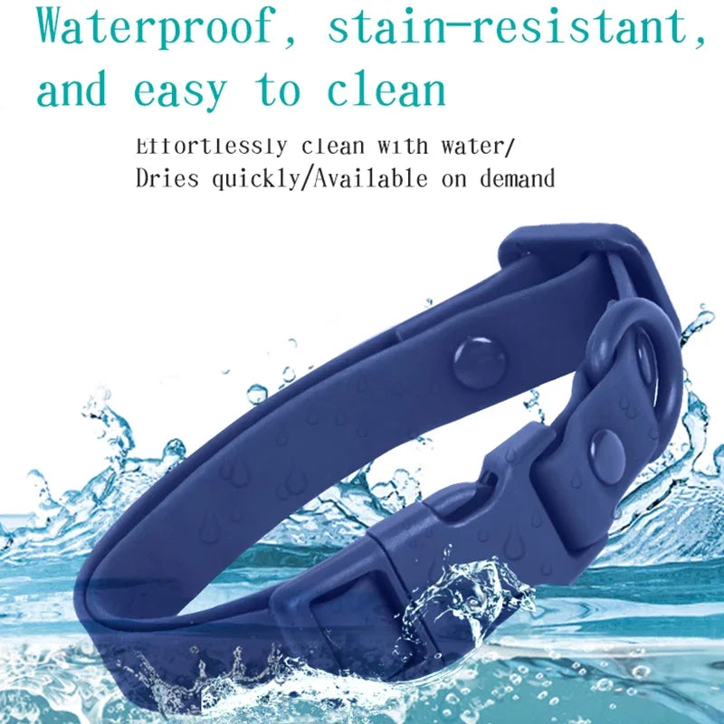 New Macaron Colored PVC Dog Collar Waterproof Dirt Resistant Easy To Clean Pet Collar Adjustable Neck Collar Pet Dog Collar