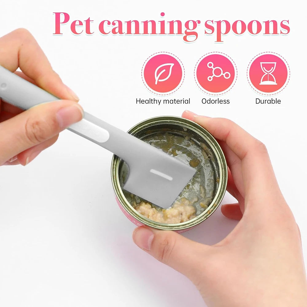 1Pcs Cat Canned Food Spoon Pet Canned Food Lid Convenient Easy To Clean Cat/Dog Can Opener Feeding Tool Pet Wet Food Sealed Lid