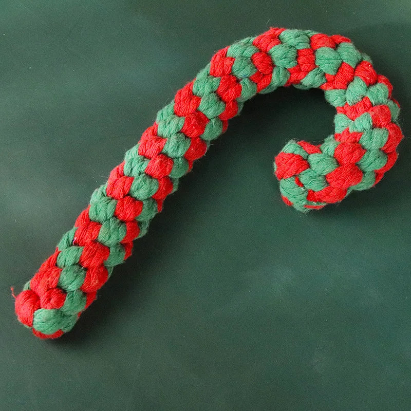 Christmas Rope Cane Toy for Small & Medium Dogs, Nine Styles
