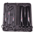 Purple Dragon Dog Grooming Scissors Kit 7" 6.5" Stainless Pet Curved Scissors Thinning Scissors Straight Shears Chunker Z3002