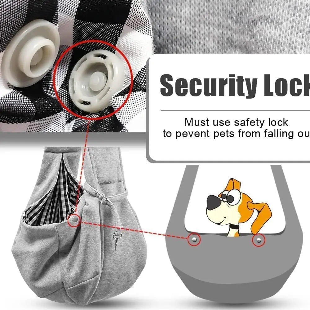 Dog Carrier Sling - Hand-Free Dog Carriers for Small Dogs and Cats, Puppy Sling Carrier Purse Pocket, Travel Safety Harness