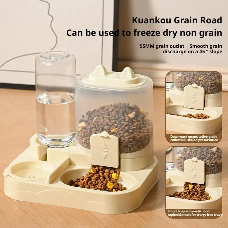 Automatic Feeder Dog Cat Food Bowl With Water Fountain Large Capacity Pet Food Storage Dispenser Container Puppy Pet Accessories