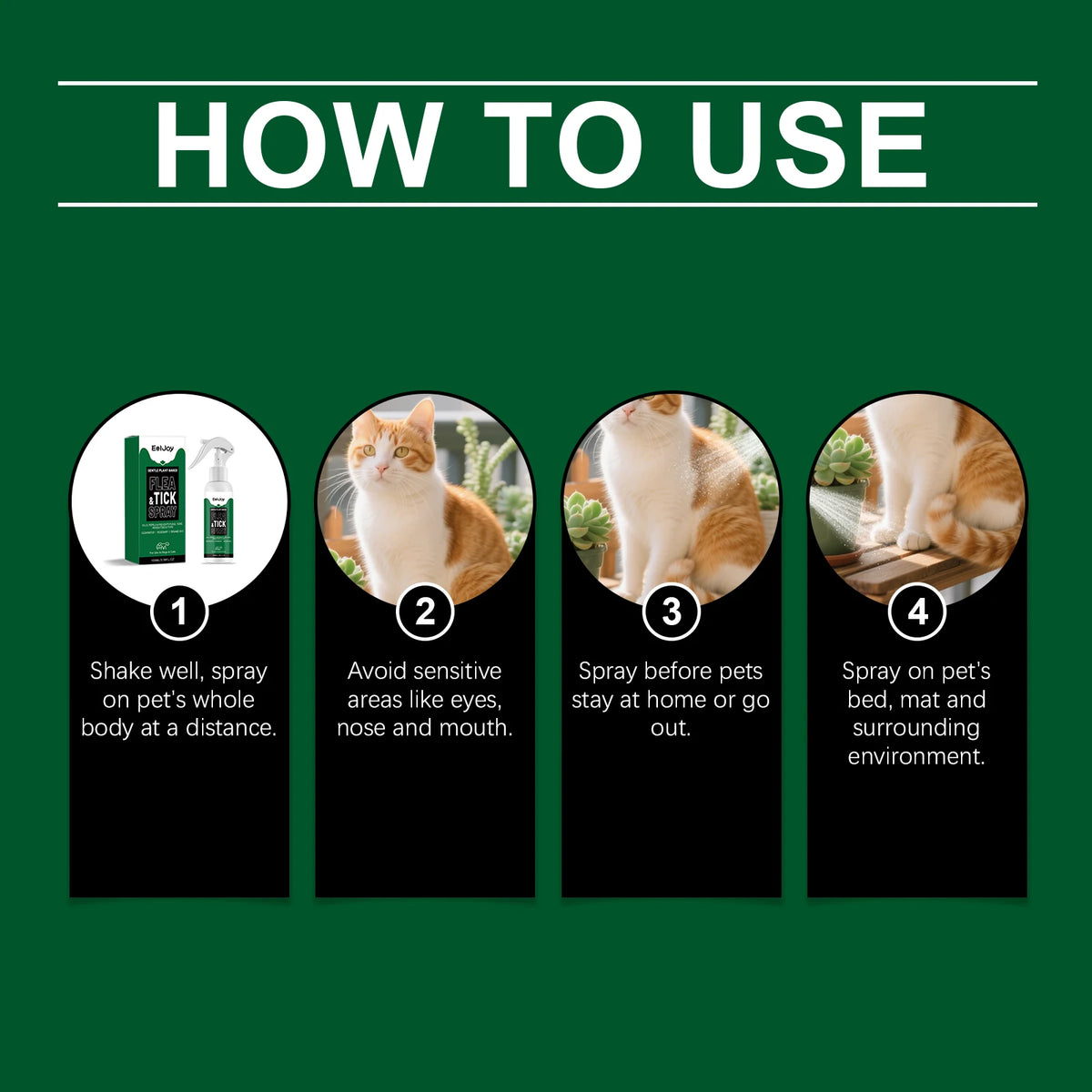 Pet Flea & Tick Spray Plant Extract Pet Repellent Spray for Cats and Dogs