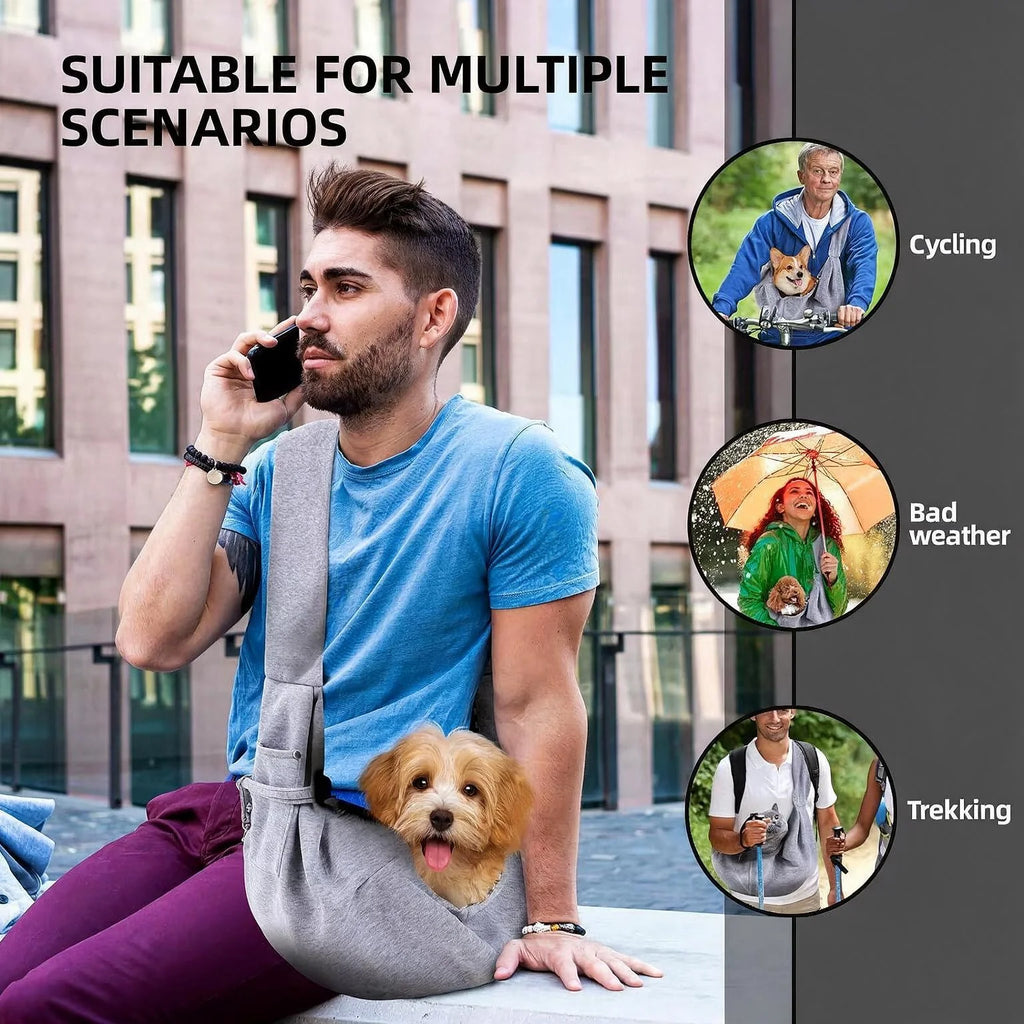 Cotton Comfortable Dog Bag Pet Out Crossbody Shoulder Bag Outdoor Travel Portable Cat Puppy Sling Bag Pet Carrying Supplies