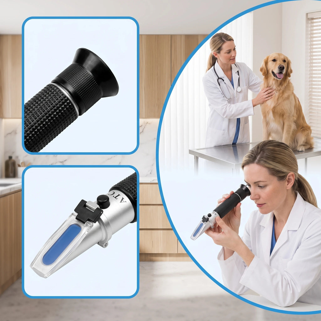 Pet Health Refractometer - Animal Clinical Tool for Urine SG & Serum Protein Levels, Ideal for Dogs, Cats & Large Animals