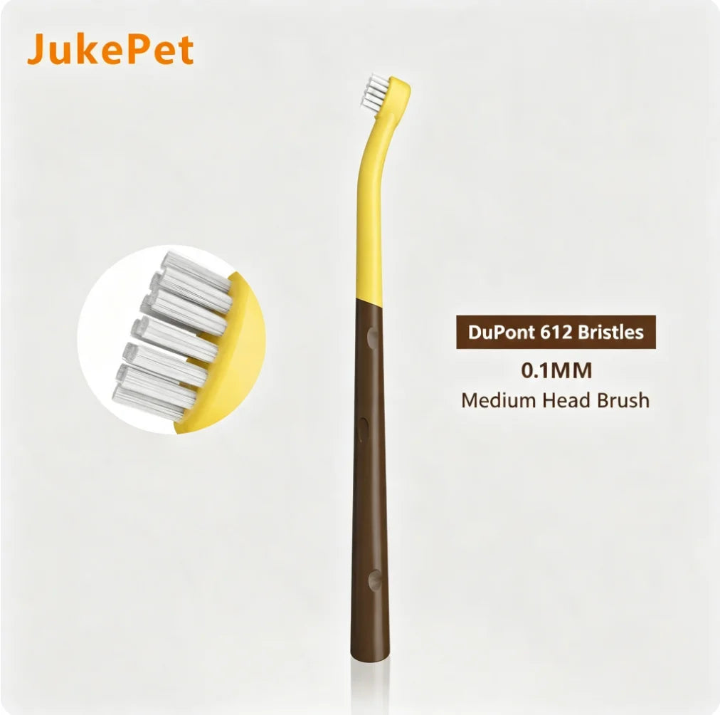 Pet Toothbrush for Dogs & Cats in Blue, Dark Brown or Pink
