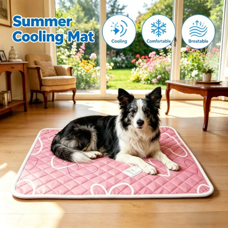 1PCS Summer New Pet Cooling Pad Ceiling Washable And Anti Slip Bottom Large Dog Cooling Bed And Cat Ice Pad Cooling Pad For Pets