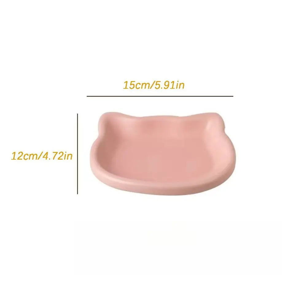 1/4pcs Cute Cat Shape Cat Bowl Plastic Anti-Fall Flip Cat Food Bowl Non-slip Pet Food Dish Pet Feeding