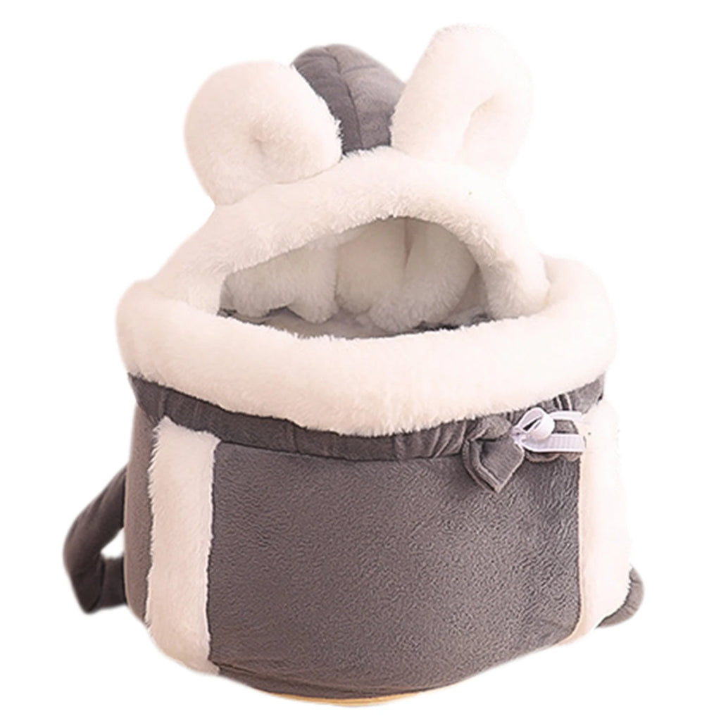 Winter Warm Cat Backpack Soft Cozy Cute Plush Pets Cage All In 1 Style Cat Bag Carrier Bag For Outdoor Travel Pet Accessories