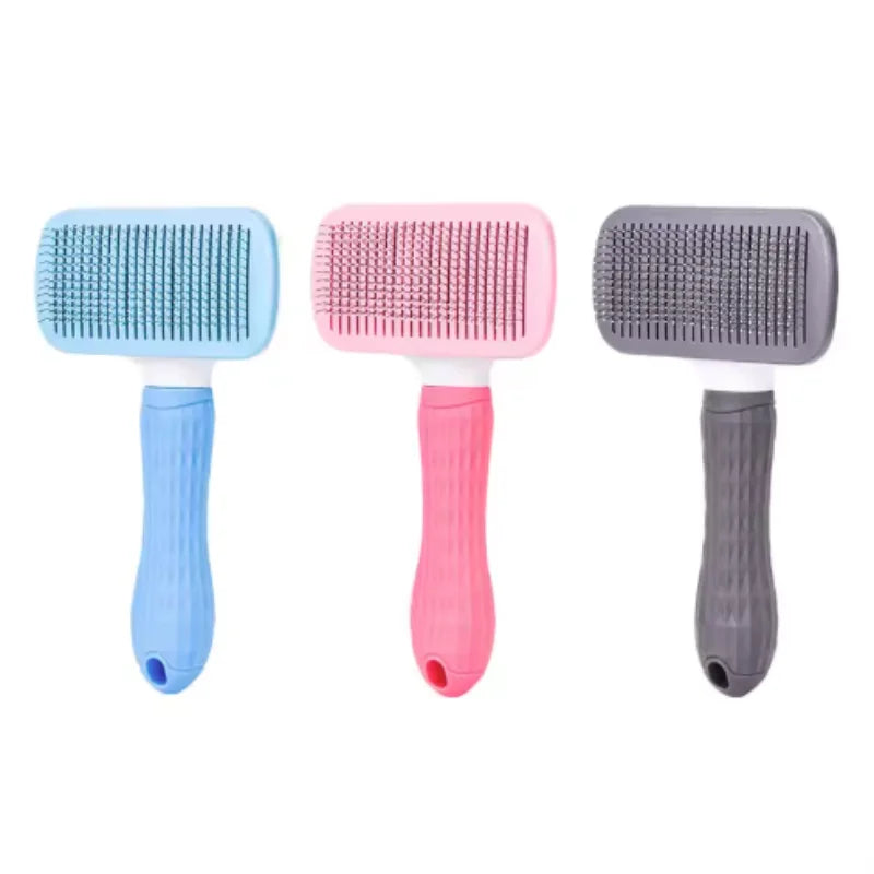 Self-Cleaning Needle Comb with Massage Bristles for Dogs & Cats