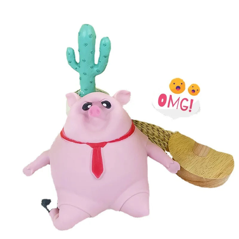 Pet Squeezing Pink Pig Stress Relief Toy Cute Squeezing Animal Little Pig Doll Stress Relief Toy  toy  artículos para mascotas