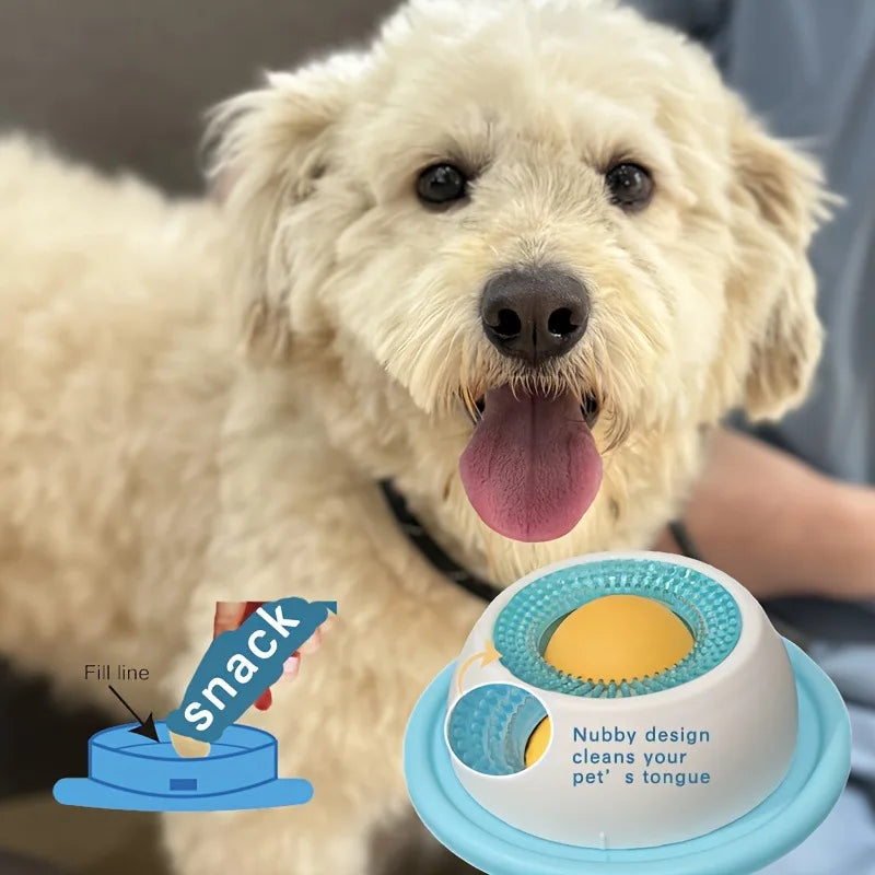 Pet Slow Feeder Licking Plate Anti Tip Design Bite Resistant Self Play Toy Stress Relief Accessories for Cats and Dogs
