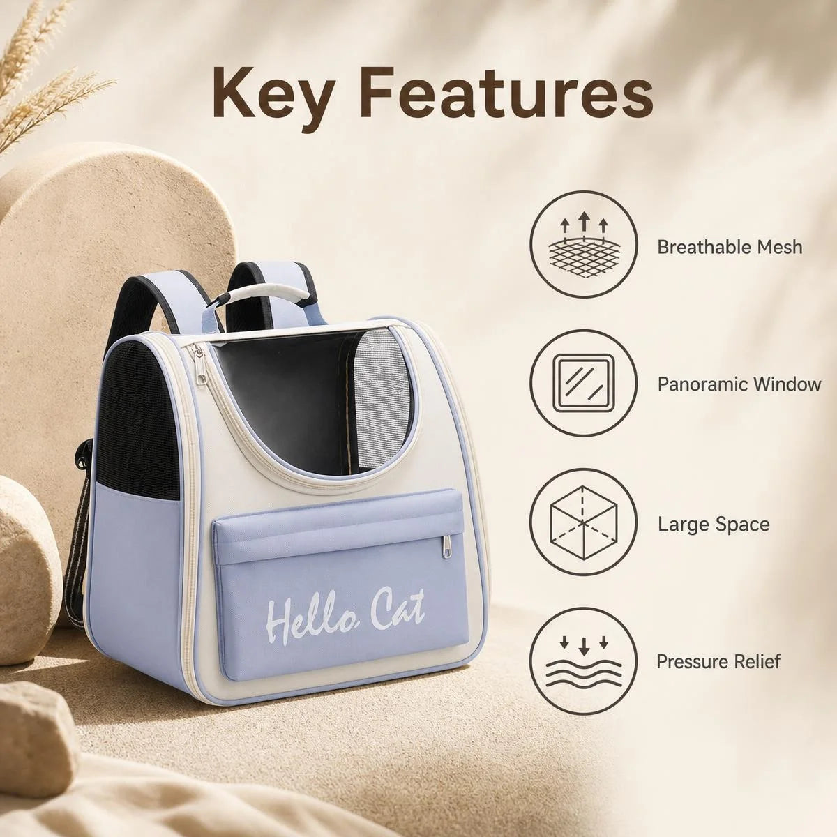Large Capacity Panoramic Breathable Pet Carrier Backpack Waterproof Oxford Sturdy Aluminum Frame Travel Cat Dog Bag 5 Colors