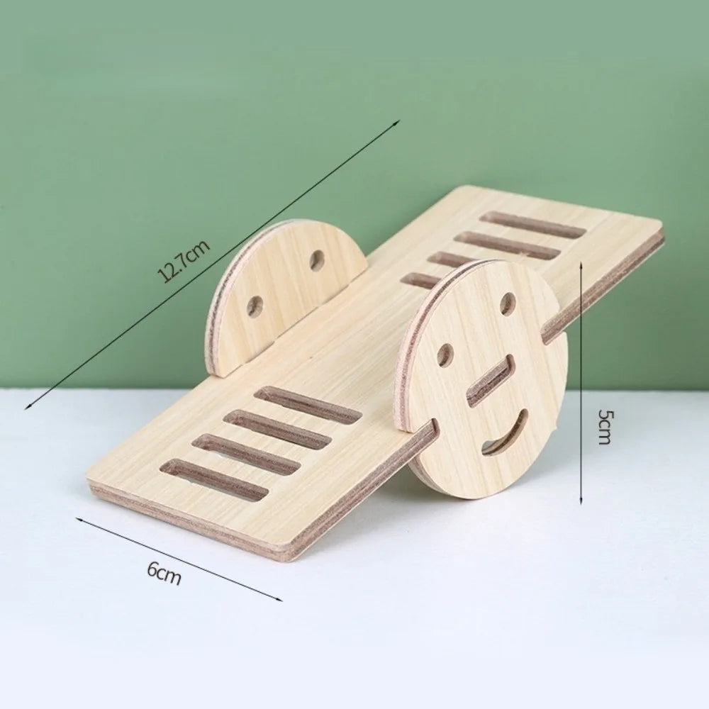 New Wooden Hamster Villa Easy to Install Durable Seesaw Swing Chewable Cage Accessories Hamster Climb Toy Pet Supplies