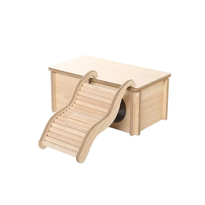Wooden Wave Staircase Hamster Toy Pet Supplies - Eco-Friendly Fun for Small Animals