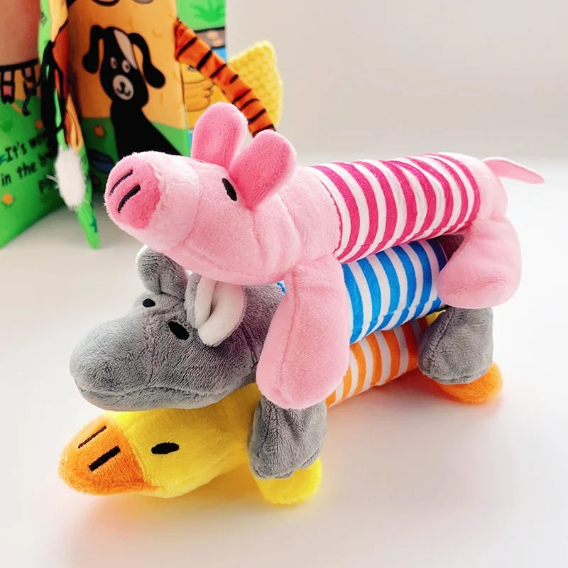For Dogs Puppy Squeaker Squeaky Plush Bone Molar Dog Toy Pet Training Dog Accessories Fun Pet Toy Plush Chew Toy