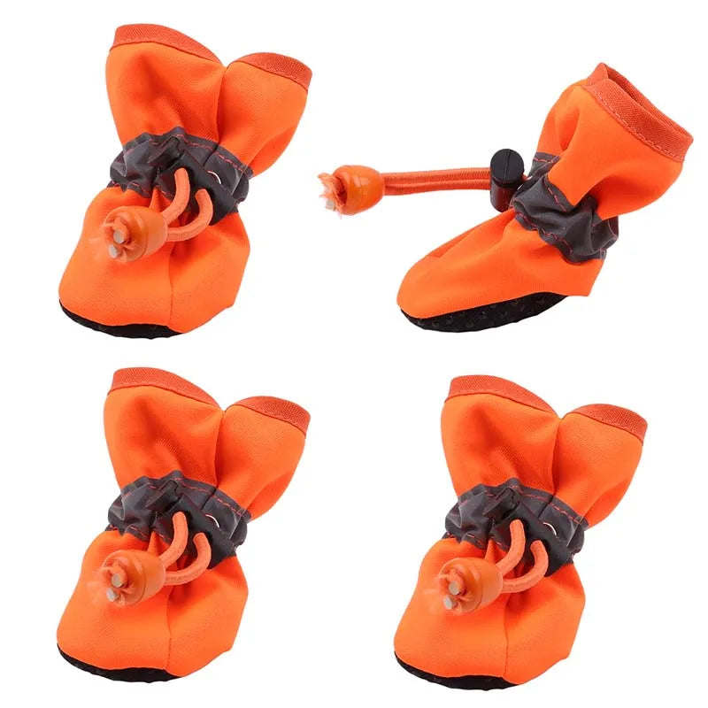 4Pcs Summer and Winter Pet Dog Shoes Hikuma Inu Anti-slip Rain Snow Boot Thick Warm for  Small Cats Dogs Puppy Dog Socks Booties