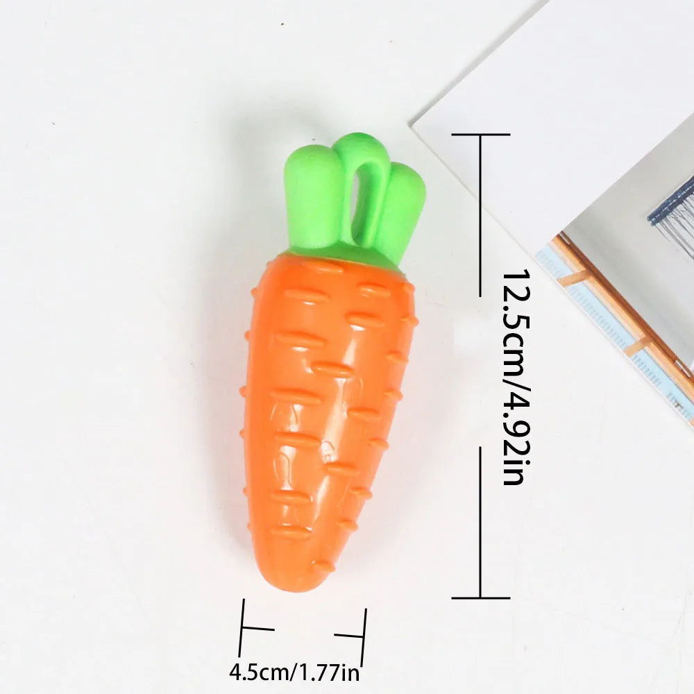 Squeaky Dog Chew Toy Simulation Carrot Corn Shape Bite-Resistant Teeth Cleaning Interactive Training Pet Supplies