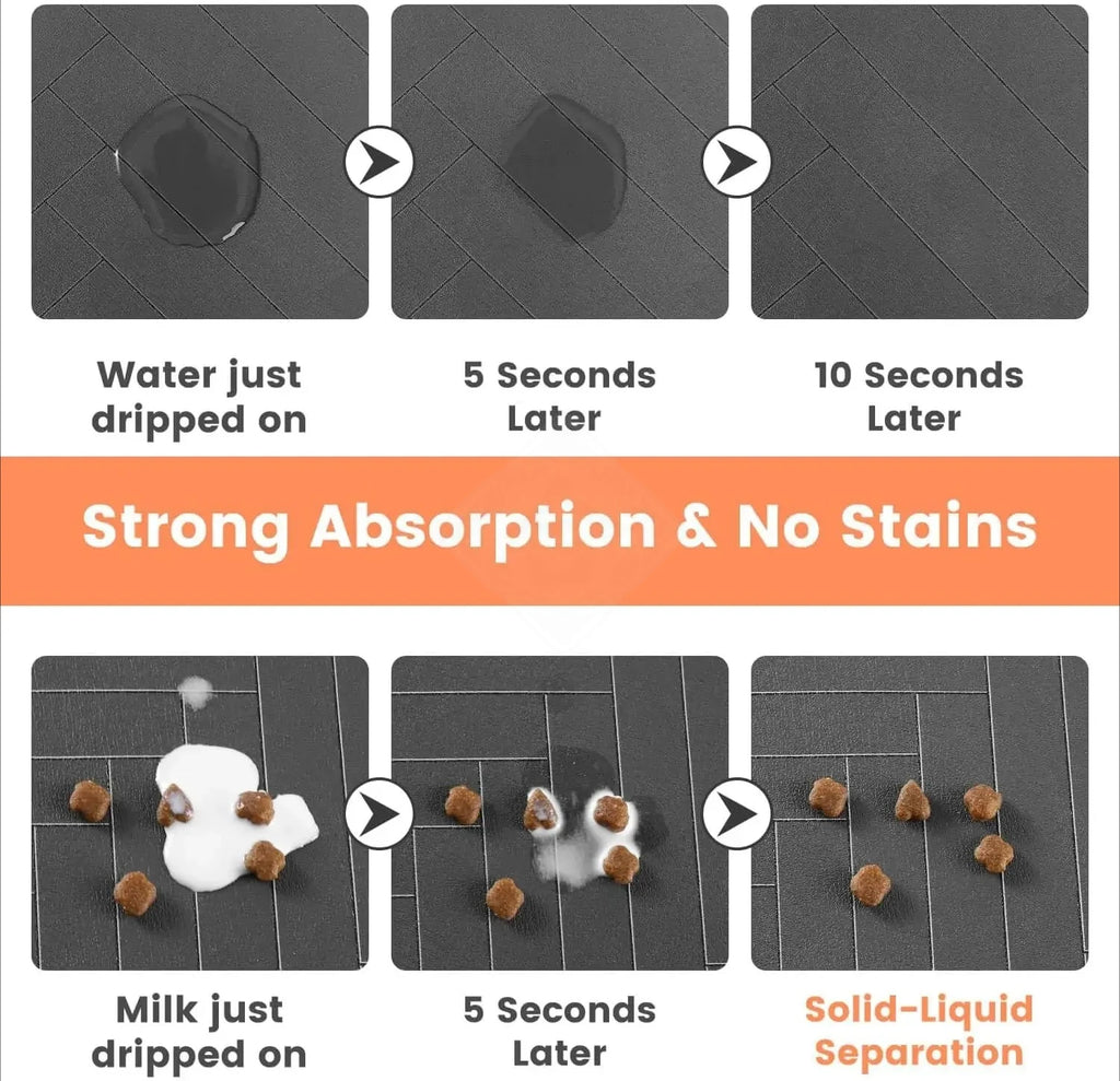 S（Little Kitten）、M、L Absorbent Pet Feeding Mat, Waterproof Placemat for Dog & Cat Food & Water Bowls, Quick-Dry Rubber Backing