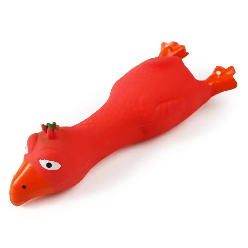Cute Dog Squeak Toy in Chicken Shape Latex Durable Chew Interactive Pet Supplies for Small to Medium Breeds
